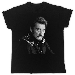 เสื้อทหาร เย็นจอห์นนี่ HALLYDAY ภาพยนตร์วันเกิดของขวัญย้อนยุคเหมาะสีดําเสื้อยืดแฟชั่นใหม่บุรุษ 2AV