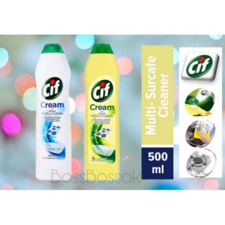 สินค้า Cif Cleaning Cream ผลิตภัณฑ์ขจัดคราบฝั่งลึก กลิ่นเลม่อน และกลิ่นออริจินัล ขนาด 500ml