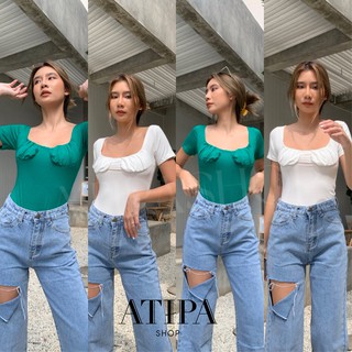 Atipashop - Estella bodysuit บอดี้สูท แขนสั้น ทรงนี้แบบคิ้วๆ มีสีให้เลือกเยอะ