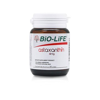 Bio Life Astaxanthin 4 mg. บรรจุ 30 แคปซูล ช่วยต้านอนุมูลอิสระ