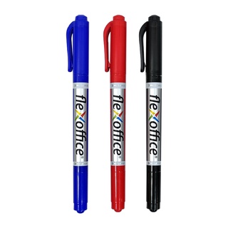 ปากกาเขียนซีดี 2 หัว Flex Office  ปากกาเขียนถุงน้ำนม ปากกาเขียนพลาสติก ปากกามาร์คเกอร์