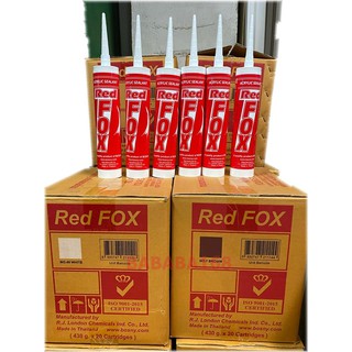 กาวอะคริลิค ซีแลนท์ แด๊ฟ acrylic sealant แบบสีขาว แด็ป red fox b211 ขนาด หลอดละ 430 กรัม จำนวน 20 หลอด(1 ลัง)redfox