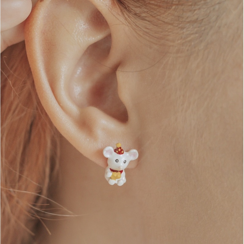 fairy-tales-tales-of-the-tiny-word-earrings-ต่างหูสัตว์-ต่างหูหนู-แฟชั่น-ก้านsilver92-5-ใส่ได้ทุกเพศ-พร้อมส่ง