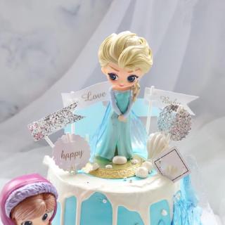 qposket disney princess ตุ๊กตา alice snow cinderella elsa anna mermaid สีขาวสําหรับตกแต่งเค้กเบเกอรี่