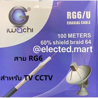 สายTV สาย CCTV กล้องวงจรปิด Coaxial Cable RG6/U 100 เมตร สายเต็ม100เปอร์เซ็นต์  