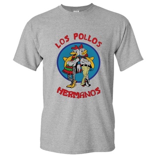 เสื้อยืด พิมพ์ลาย Breaking Bad Los Pollos Heros Chicken Brothers สีเทา แฟชั่นสําหรับผู้ชาย
