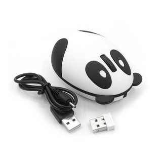 Panda Shape เมาส์ไร้สาย Wireless Mouse 2.4G Optical ชาร์จการ์ตูนน่ารักเหมาะกับการทำงานหนูสำหรับพีซีและแล็ปท็อป