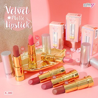 ลิปสติกเนื้อเเมตต์ A-380 Ashley Velet Matte Lipstick