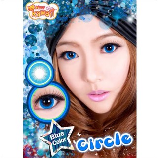 Circle Blue (1)(2) บิ๊กอาย สีฟ้า ฟ้า ไม่ตัดขอบ ตาโต เปรี้ยว แฟนซี Pretty Doll Contact Lens Bigeyes  คอนแทคเลนส์ ค่าสายตา