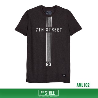 7th Street เสื้อยืด รุ่น AML102 Mix Line-ทอปดำ ของแท้ 100%