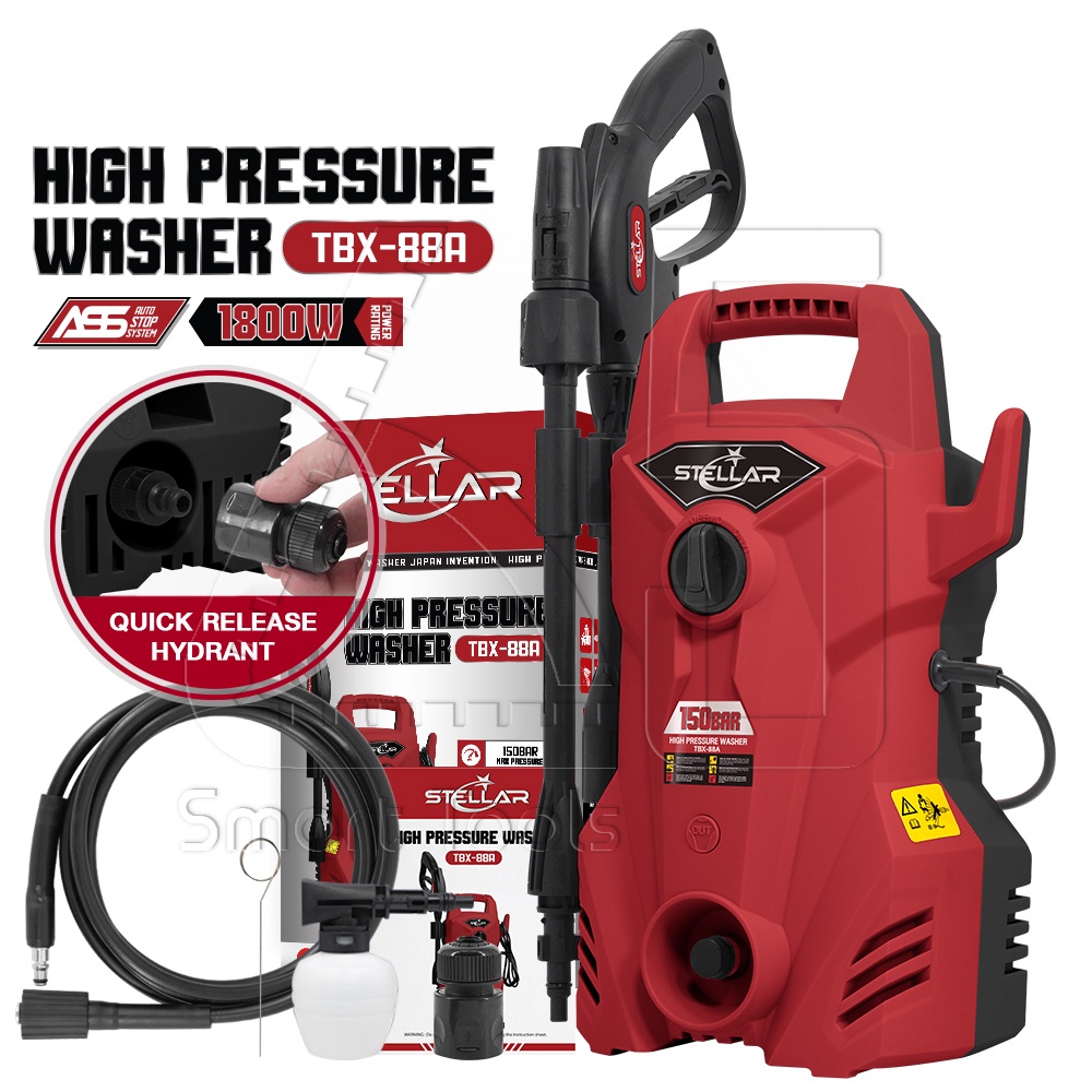 stellar-เครื่องฉีดน้ำแรงดันสูง-150-บาร์-1800-วัตต์-high-pressure-washer-เครื่องฉีดน้ำ-รุ่น-tbx-88a