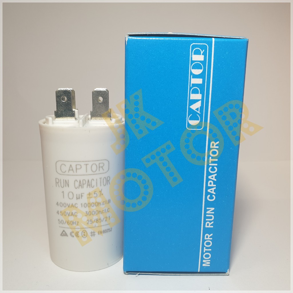 คาปาซิเตอร์รัน Run Capacitor CAPTOR ขนาด 3uF 4uF 5uF 6.3uF 8uF 10uF ...