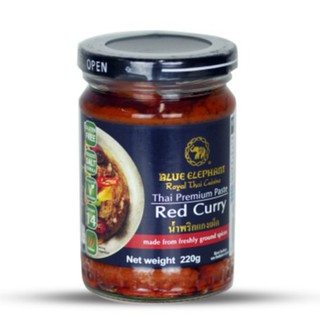 บลูเอเลเฟ่นท์ น้ำพริกแกงเผ็ด 220กรัม Blue Elephant Red curry paste 220g