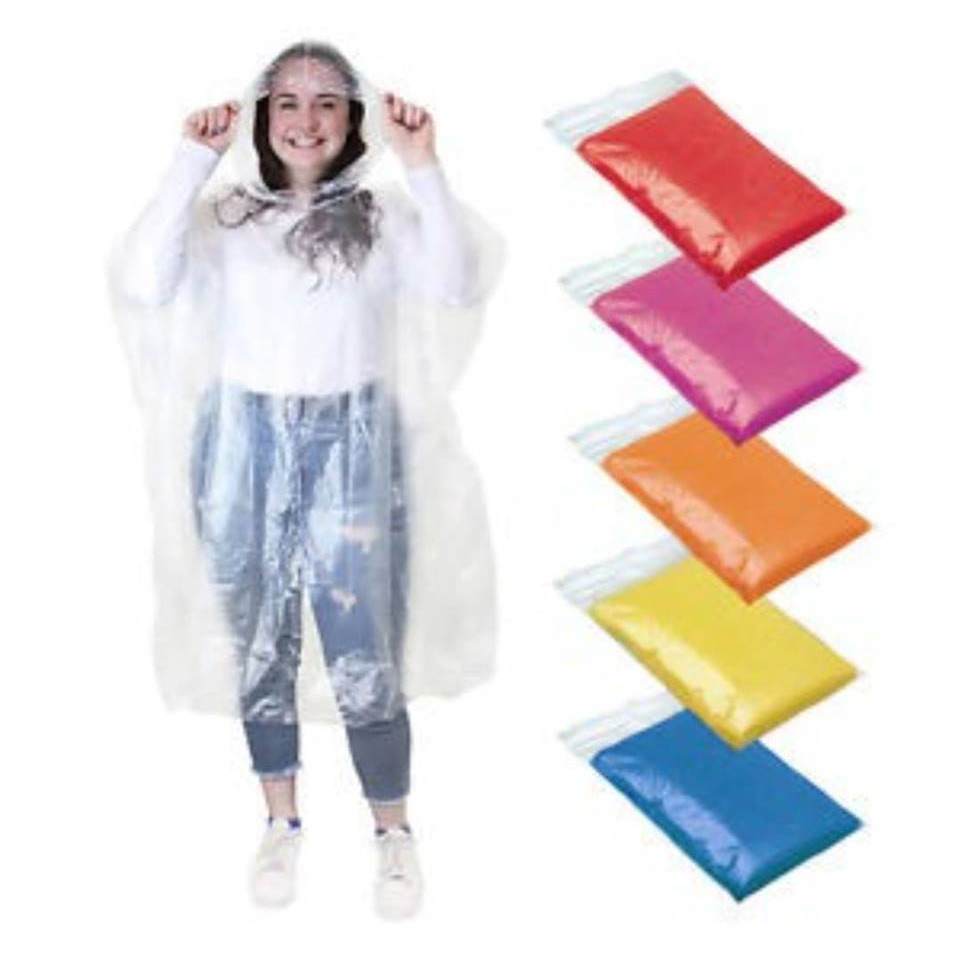 เสื้อกันฝนพลาสติกใส-หลายสี-พร้อมส่ง