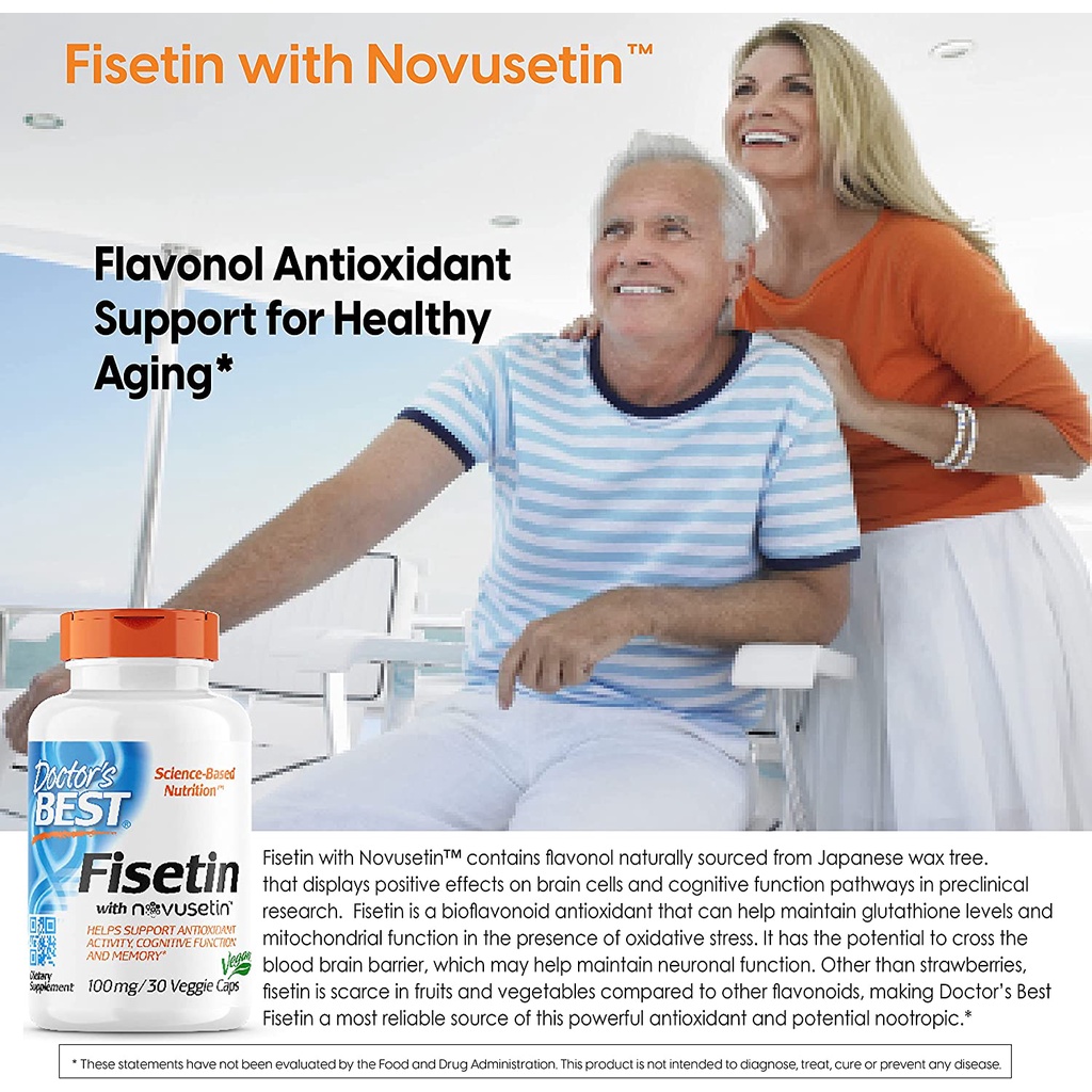 ภาพสินค้าDoctor's Best Fisetin with Novusetin 100mg 30 Veggie Caps ไฟเซติน จากร้าน healthyhills บน Shopee ภาพที่ 6