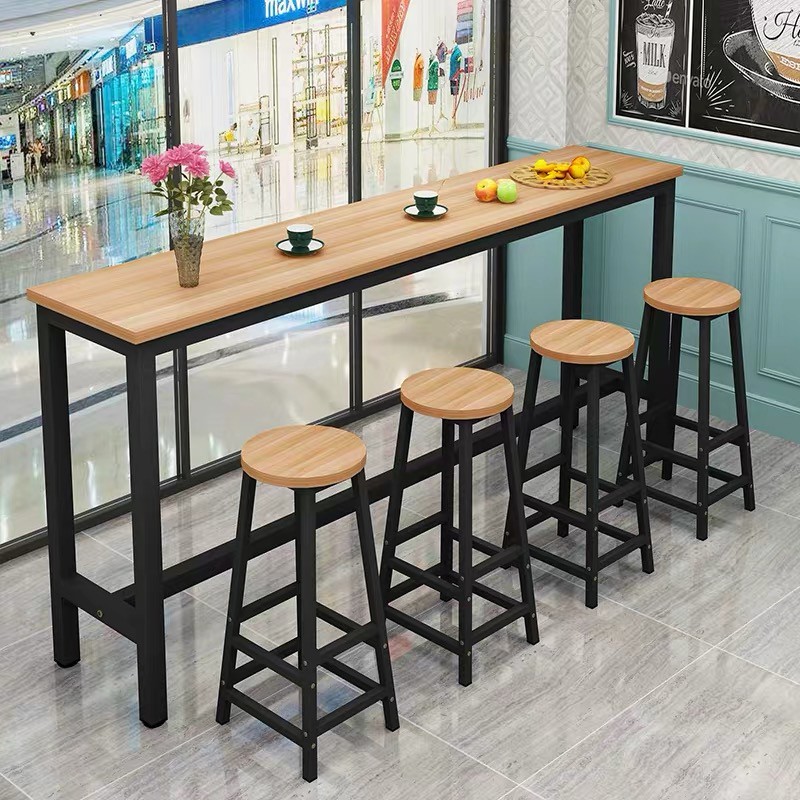 dudee-โต๊ะบาร์ไม้ทรงสูง-บาร์คาเฟ่-สำหรับบาร์ตกแต่งร้าน-ขาเหล็กแข็งเเรงทรงสูง-มี-2-สี-เฉพาะโต๊ะ