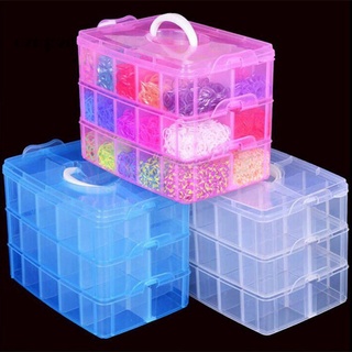 【AG】3 Layers 18 Compartments Clear Storage Box Container Jewelry Bead Organizer Case