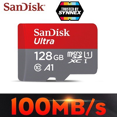 ภาพหน้าปกสินค้าSandisk A1 เมมโมรี่การ์ด 128GB 100MB/S Ultra Class 10 Micro SD Memory Card