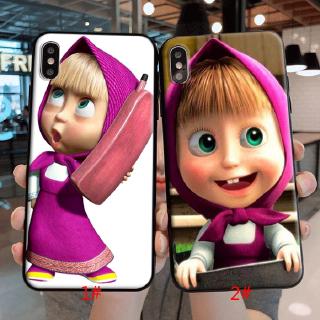 เคสโทรศัพท์มือถือแบบนิ่ม ลายหมี Masha And The Bear สําหรับ iPhone 5S SE 6S 7 8 Plus X XR XS Max