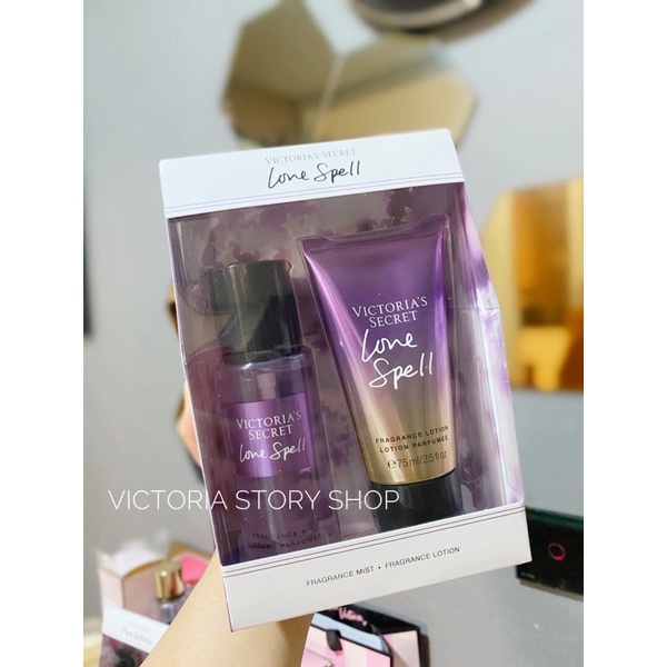 กิ๊ฟเซท-travel-collection-victorai-s-secret-น้ำหอม-โลชั่น-love-spell-body-mist-body-lotion-75ml