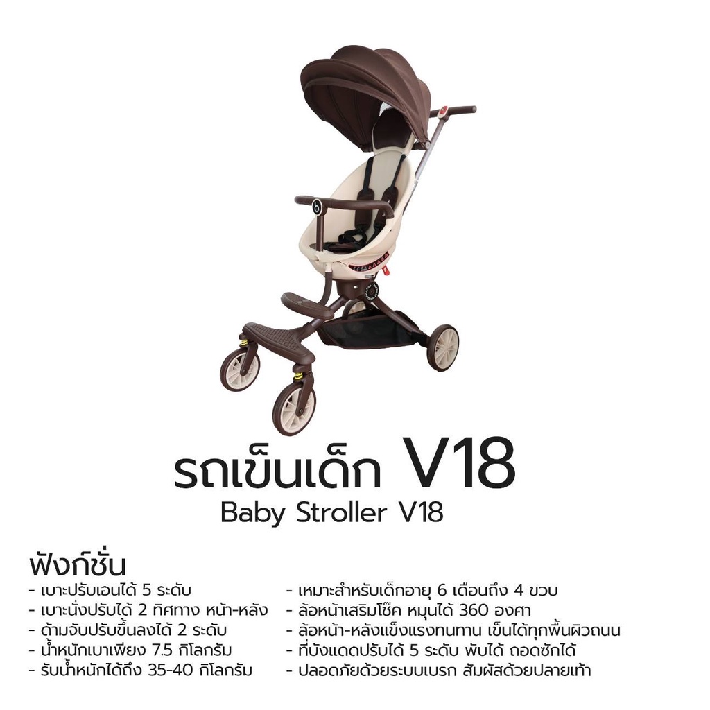 baby-stroller-v8-รถเข็นเด็กรุ่น-v8-หมุนได้-360-ํรถเข็นเด็กแบบพกพา-เบาะหันเข้าหาหรือหันออกจากด้ามจับรถเข็นได้-v5b-v8-v18