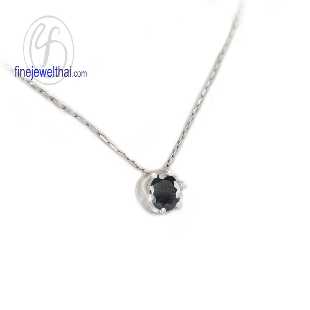 finejewelthai-จี้นิล-นิลแท้-จี้พลอย-black-spinel-onyx-silver-pendant-birthstone-p1056on02e