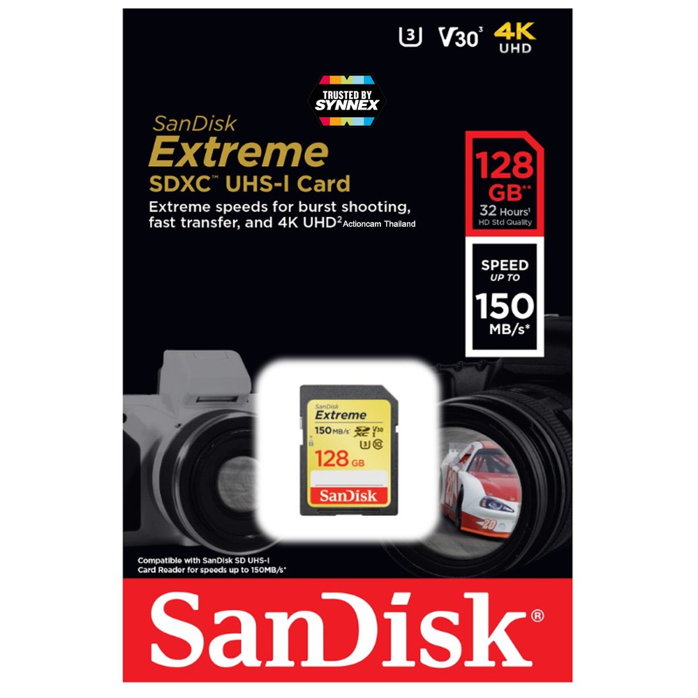 ภาพสินค้าSanDisk Extreme SD Card 128GB ความเร็ว อ่าน 150MB/s เขียน60MB/s (SDSDXV5_128G_GNCIN) เมมโมรี่ แซนดิส รับประกันโดย Synnex จากร้าน sjcam_officialstore บน Shopee ภาพที่ 1