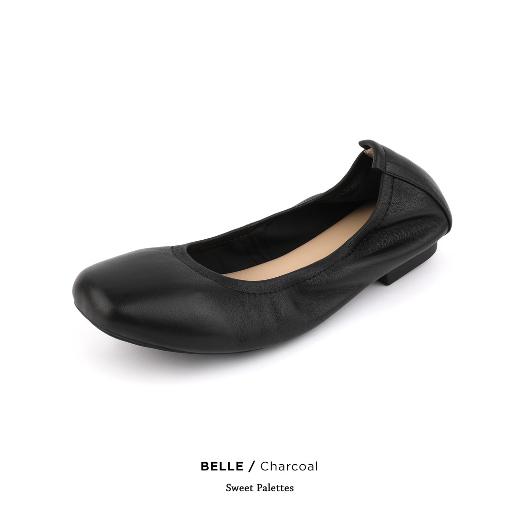 ภาพหน้าปกสินค้าSweet Palettes รองเท้าหนังแกะ Belle Charcoal สีดำ จากร้าน sweetpalettes บน Shopee