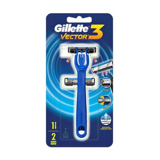 Gillette Vector 3 ยิลเลตต์ เวคเตอร์ ทรี ใบมีดโกนพร้อมด้าม | Shopee Thailand