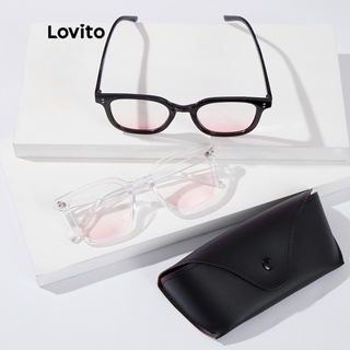 ภาพหน้าปกสินค้าLovito แว่นกันแดด ไล่โทนสี พร้อมกล่องใส่แว่นตา สีพื้น แมทได้กับทุกลุค สไตล์ลำลอง L34AD059 (สีดำ/สีขาว) ที่เกี่ยวข้อง