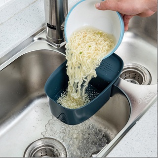 ตะกร้าระบายน้ำ อ่างล้างผัก ตะกร้ากรองเศษอาหาร วัสดุพลาสติกระบายน้ำได้ดี