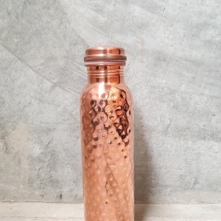 copper water bottle 950 ml.ขวดนำ้ทองแดงแท้ 100% ขวดนำ้ทิงแดงลายค้อนทุบนำเข้า