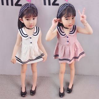 👗👗👗[ผ้าฝ้าย 100%] เดรสเด็กผู้หญิง 3-6 ขวบชุดเจ้าหญิงสีชมพู / ขาว กระโปรงเกาหลี