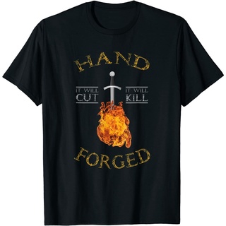 T-shirt  เสื้อยืด พิมพ์ลายกราฟฟิคตลก Hand Forged It Will Cut Knife ForgingS-5XL