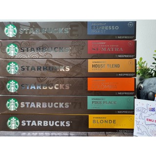 กาแฟแคปซูล สตาร์บัคส์ Starbucks 1 กล่องมี 10 แคปซูล มีทั้งหมด 9 รสชาติให้เลือก ของแท้ 100%