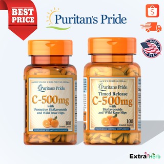 ภาพหน้าปกสินค้าวิตามินซี C-500 mg Timed Release with Bioflavonoids & Rose Hips 100 Caplets [Puritan\'s pride] ที่เกี่ยวข้อง