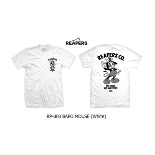 REAPERS-003 BAFO MOUSE(white)เสื้อผลิตจากผ้า cotton เกรดดี 100 % ใส่สบายไม่ยืดไม่หด