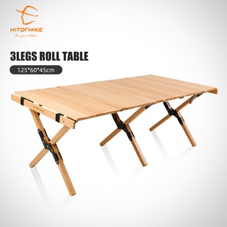โต๊ะไม้บีช ยี่ห้อ HITORHIKE (Beech Wooden Roll Table) รุ่น 3 ขา 120 ซม. (สินค้าพร้อมส่ง🚚)