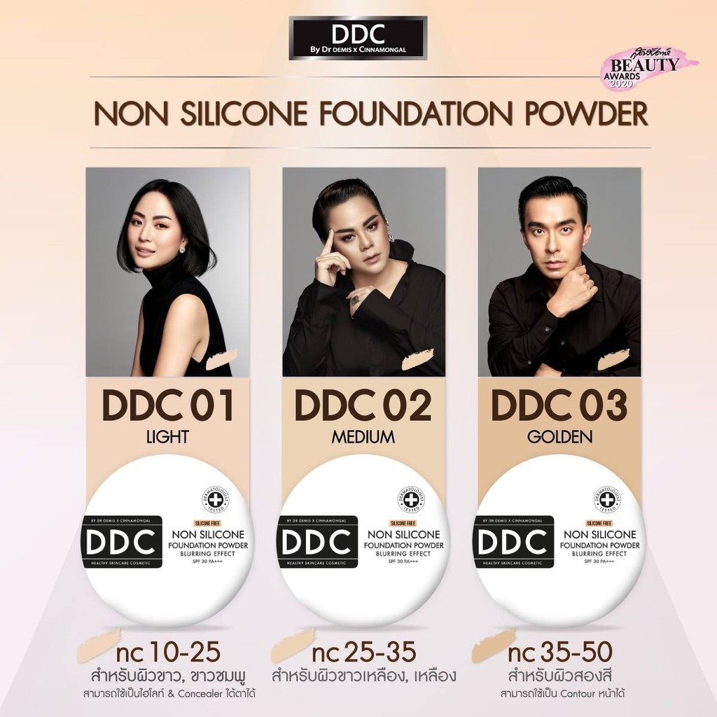 ddc-non-silicone-foundation-powder-spf-30-pa-แป้งรองพื้นผสมกันแดด-ปราศจากซิลิโคน-ควบคุมความมัน