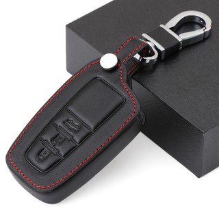 Toyota CH-R  (Smart Key) ซอง หนัง กุญแจ รถยนต์ ป้องกัน BLACK LEATHER RED THREAD 3 BUTTON CAR