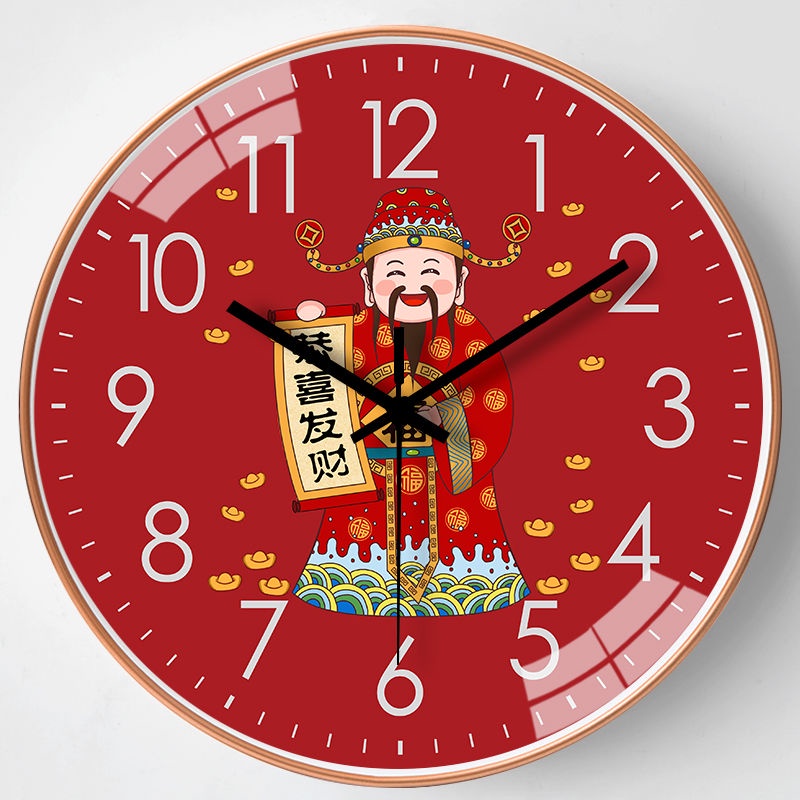 ภาพสินค้านาฬิกาแฟชั่น Mute Quartz, นาฬิกาแขวนมงคล, Gongxi Fa Cai Ruyi Wall Clock จากร้าน elemonbg บน Shopee ภาพที่ 8