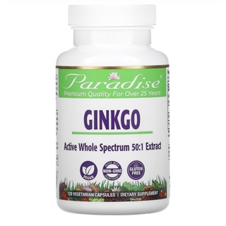 Ginkgo extract  60mg ใบแป๊ะก๊วย FDA USA ปราศจากพิษ บรรเทาบ้านหมุน มึน งง 120 capsule