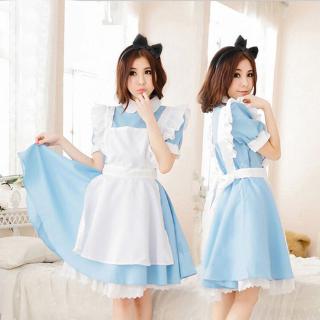 In Wonderland Alice Costume Halloween Maid Kids Lolita Fancy Dress Cosplay