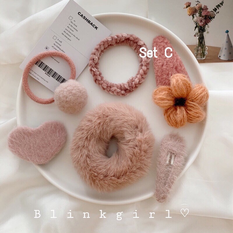 hairclip-set-พร้อมส่ง-เซทนี้คุ้มมาก-มีทั้งกิ๊บและยางรัดผม-ได้ตามรูปเลยค่า