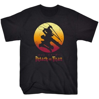 เสื้อยืดโอเวอร์ไซส์เสื้อยืด พิมพ์ลายอนิเมะ Attack on Titan SilhouetteS-3XL