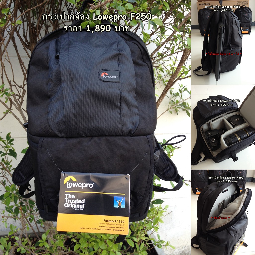 กระเป๋ากล้อง-กระเป๋ากล้องสะพายกหลัง-lowepro-fastpack-250-สีดำ-มือ-1