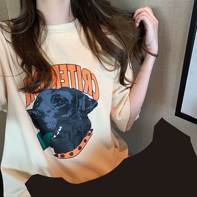 พร้อมส่ง-เสื้อยืดoversize-รูปหมา-no-134