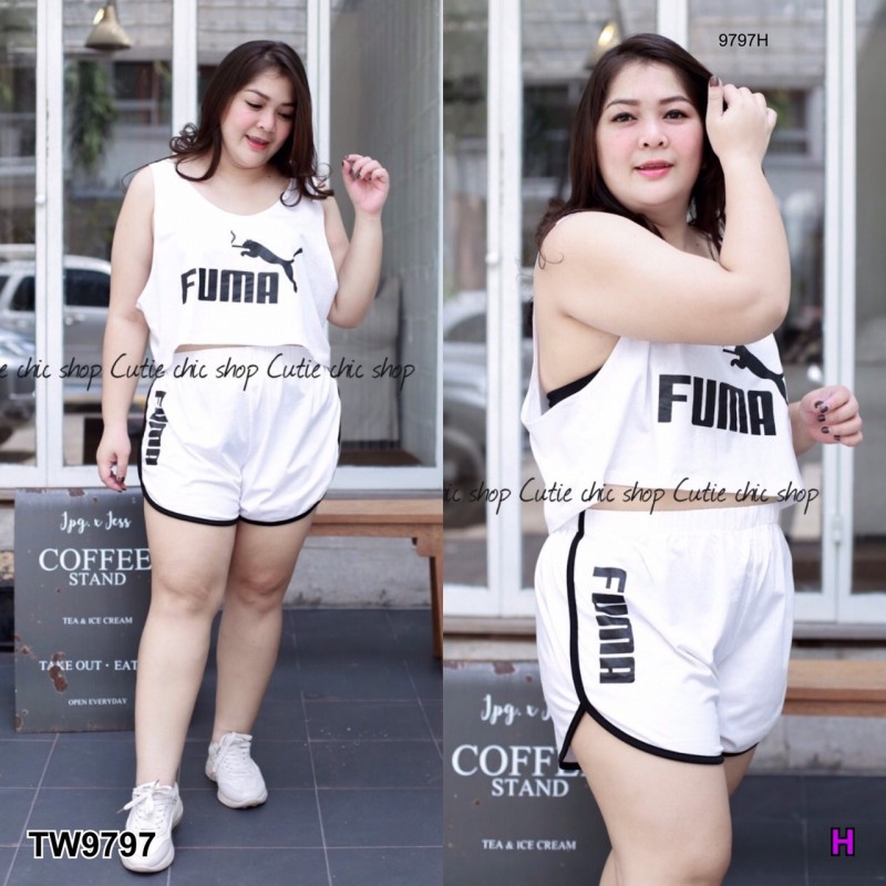 set-bigsize-เสื้อกล้าม-กางเกงขาสั้น-tw9797