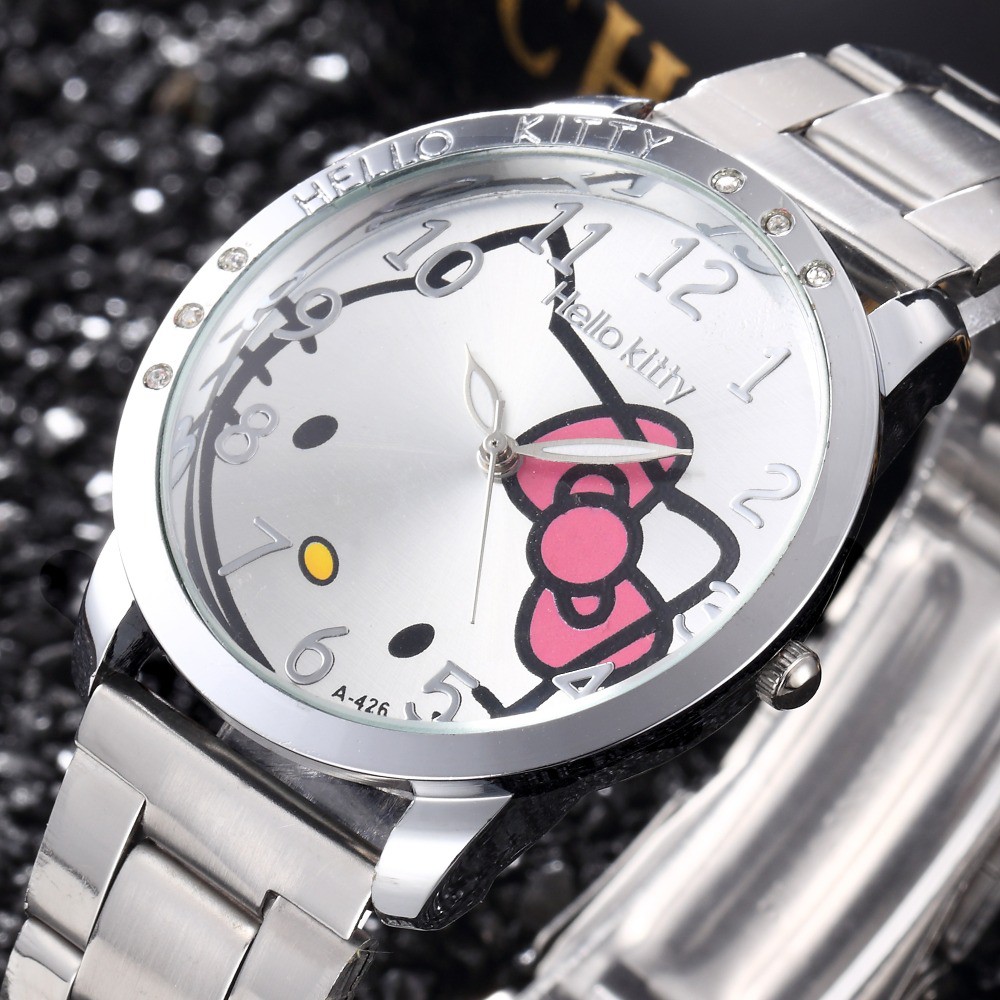 ภาพสินค้านาฬิกาข้อมือควอตซ์ สายสแตนเลส ลายการ์ตูน Hello Kitty น่ารัก สําหรับผู้หญิง จากร้าน timarco.th บน Shopee ภาพที่ 2