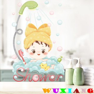 【wuxiang】สติกเกอร์ตกแต่งห้องน้ํา ลายน่ารัก